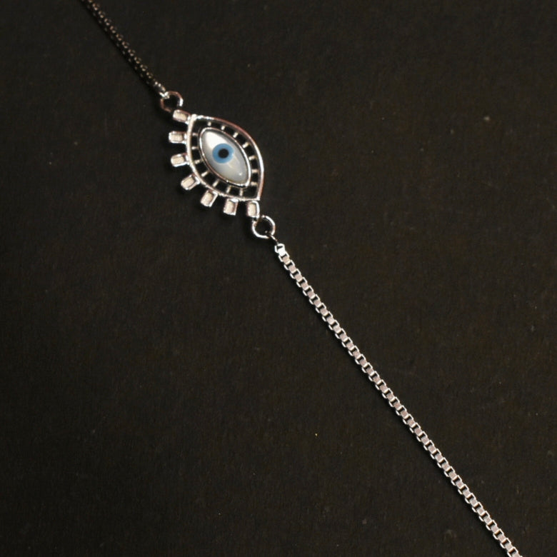 Asp Pure Sterling Silver Evil Eye Bracelet