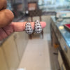 Victorian Bali Hoop Earrings | Black Rhodium Finish | Ruby & White CZ
