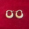 Twisted Rope Gold Hoop Earrings | Textured Diagonal Design