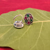 Sparkling Elegance: Mesmerizing 92.5 Silver Ruby Emerald Bichiya to Adorn your Feet