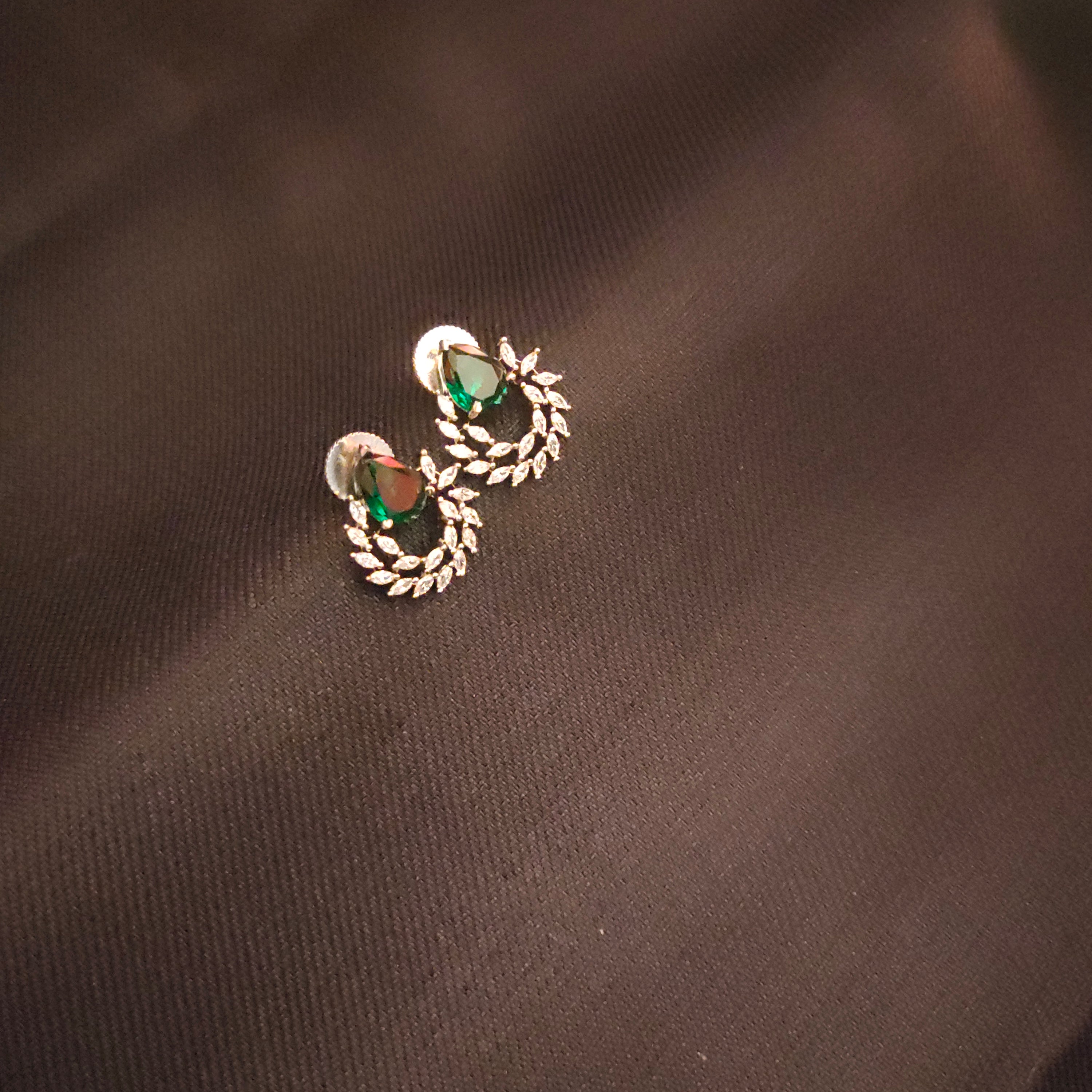 Victorian Style American Diamond Stud Earrings - Classic Period Design