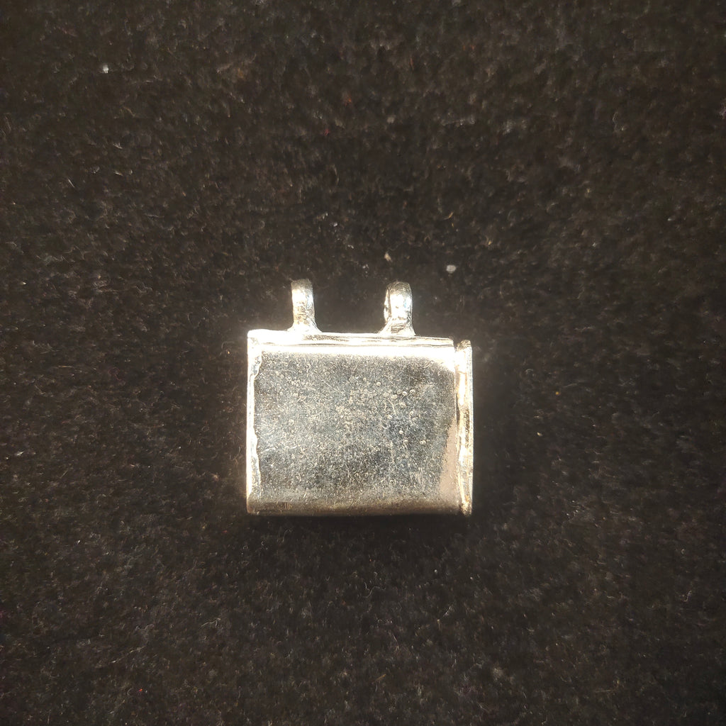 Pure Silver Plain Amulet – Minimalist Square Silver Pendant