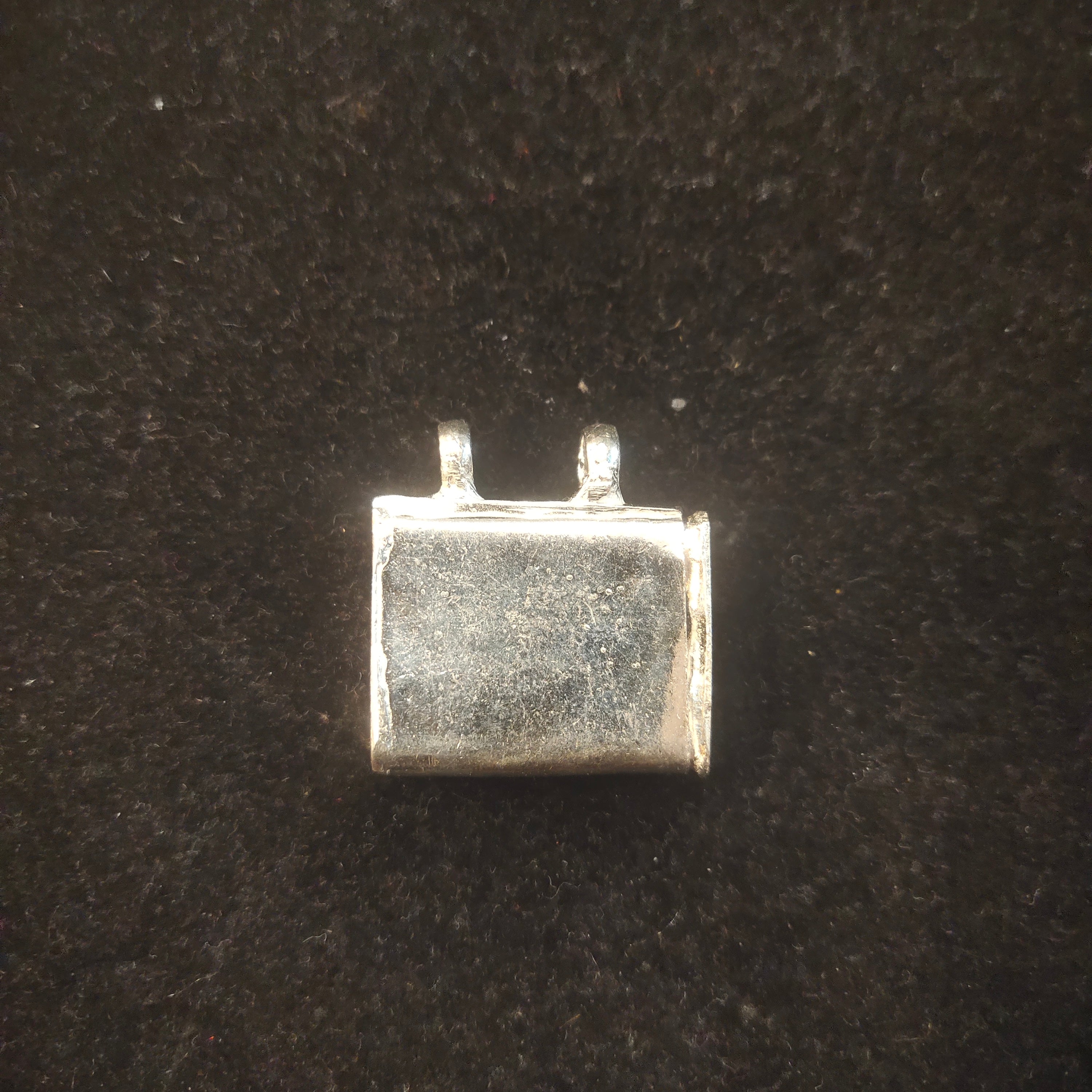Pure Silver Plain Amulet – Minimalist Square Silver Pendant