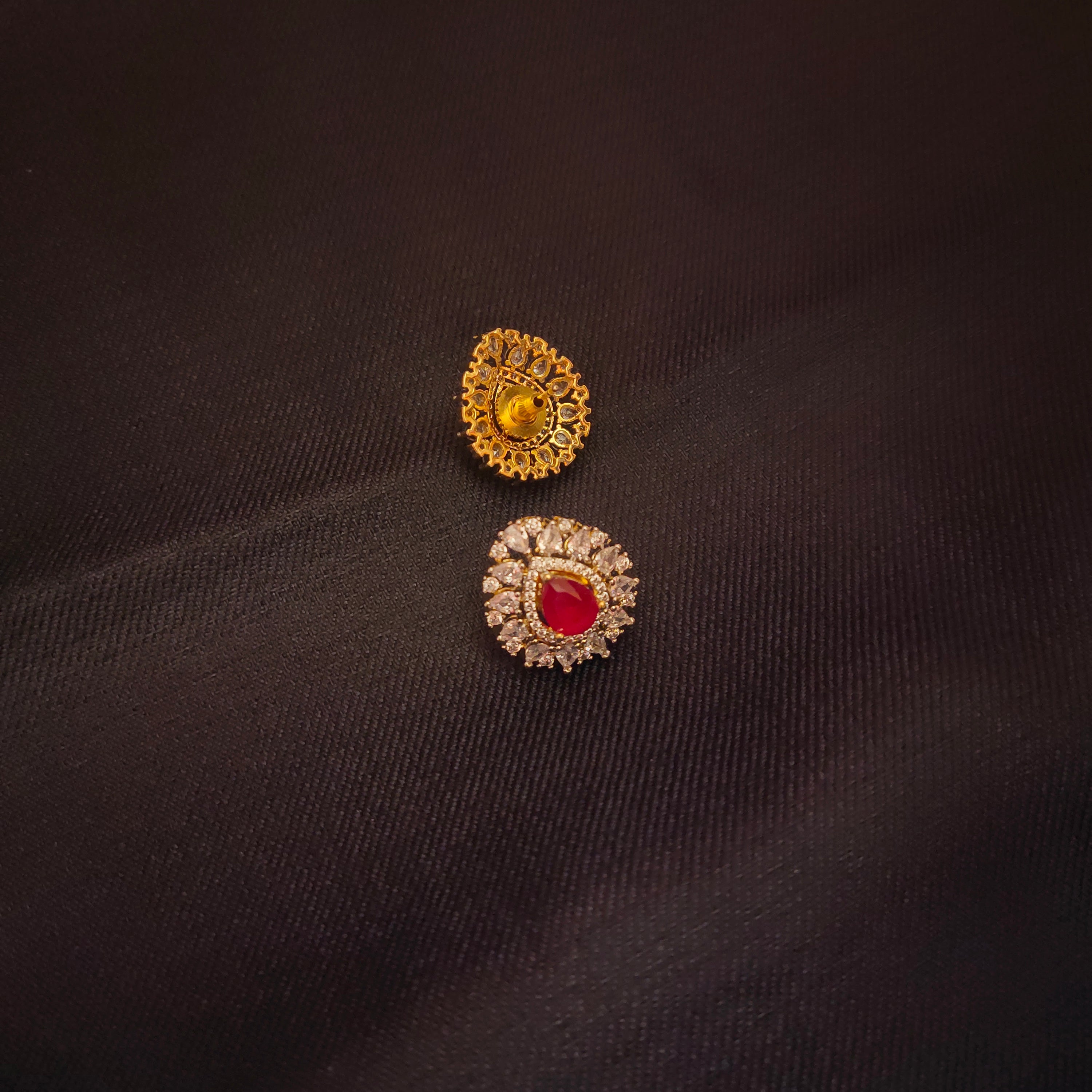 Classy American Diamond Stud Earrings - Dazzle in Elegance