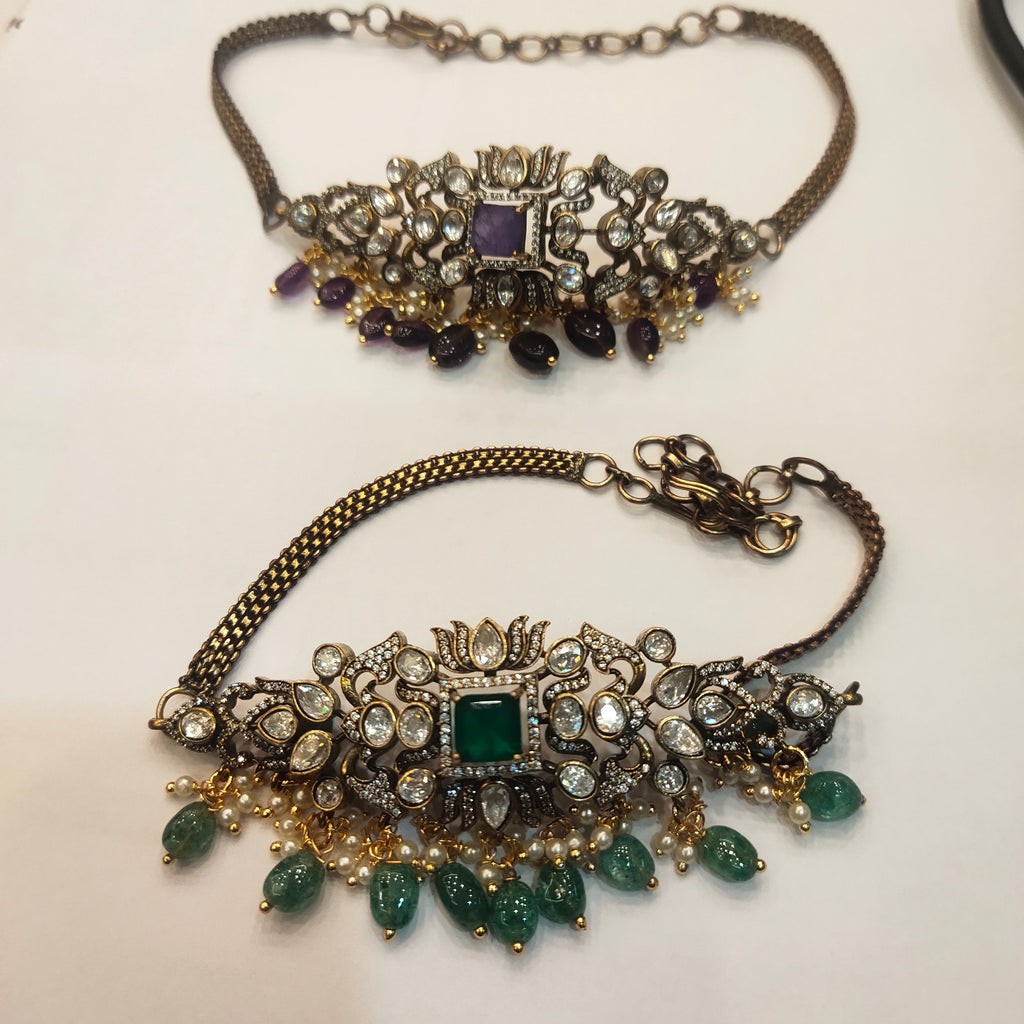 Victorian Zircon Choker/Armlet - Versatile 2-in-1 Jewelry Piece