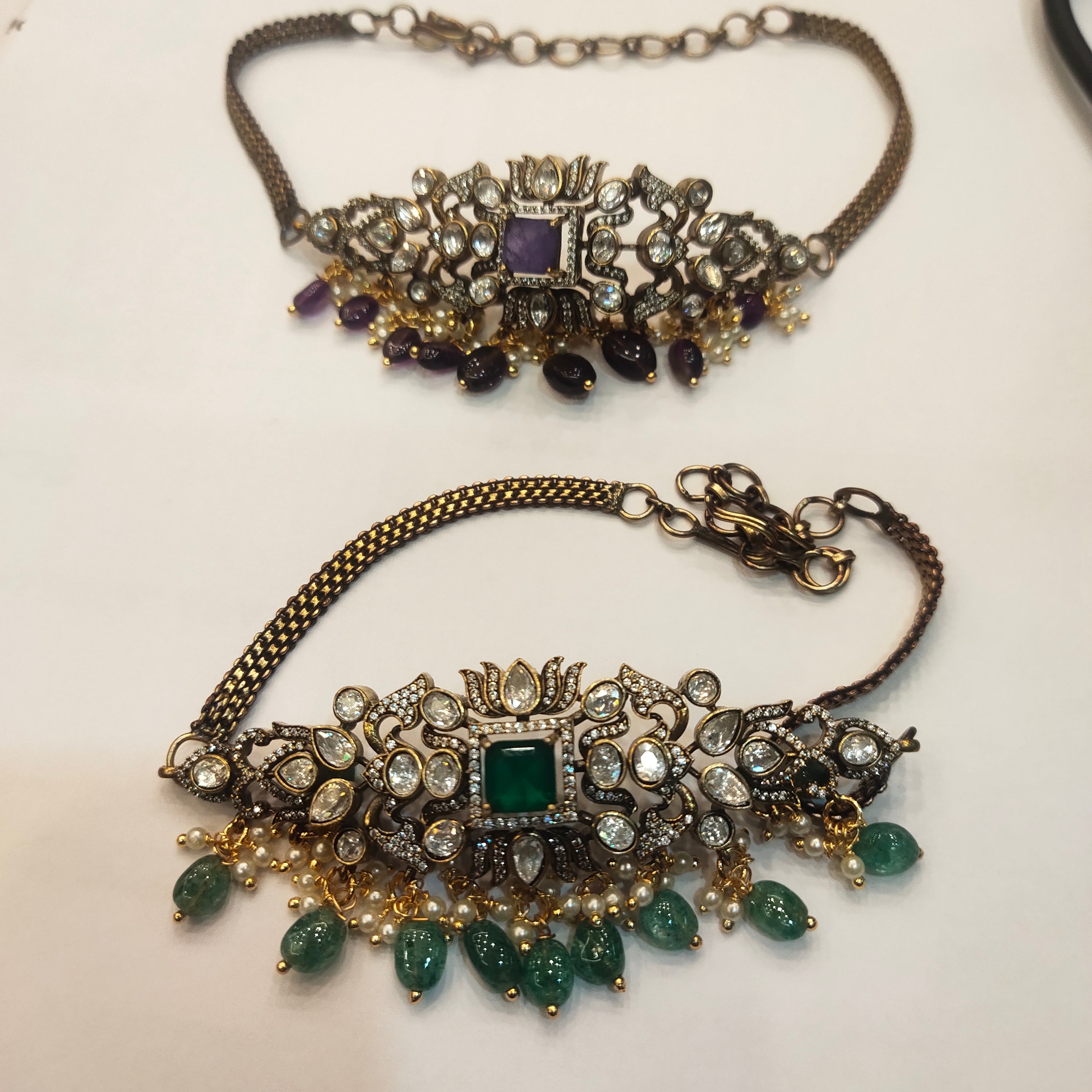 Victorian Zircon Choker/Armlet - Versatile 2-in-1 Jewelry Piece