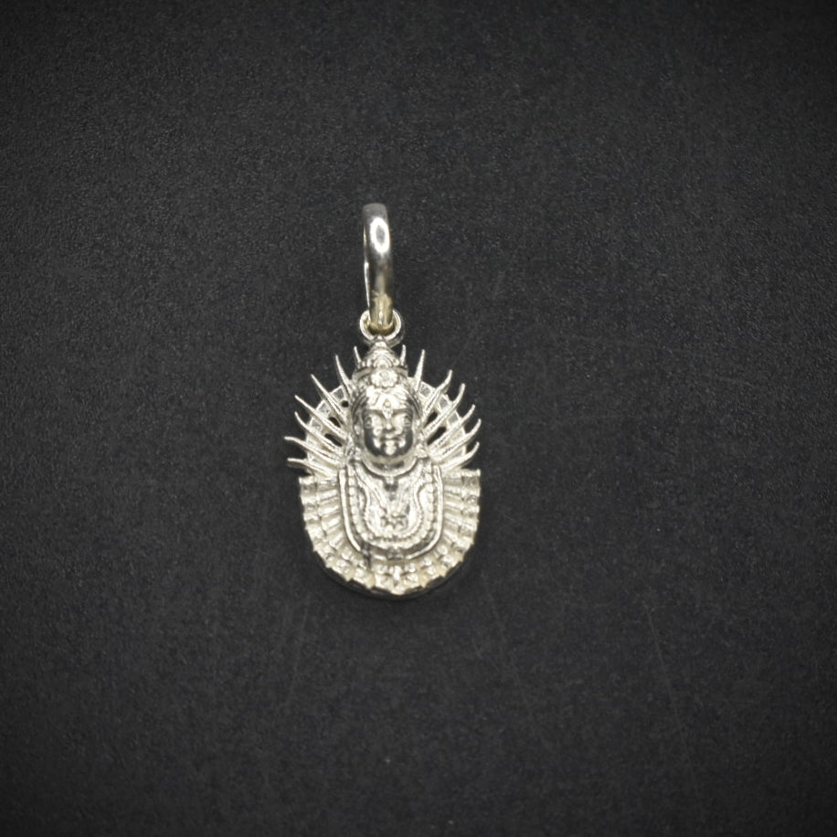 "Gleaming Tribute: The Silver Renuka Yelamma Locket"