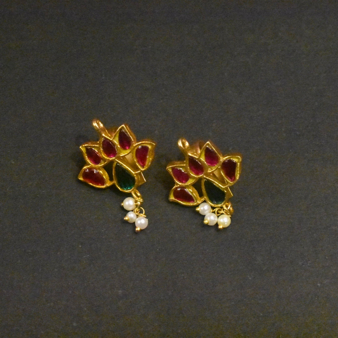 Traditional Pearl Bugadi Earrings - Maharashtrian Bridal Jewelry