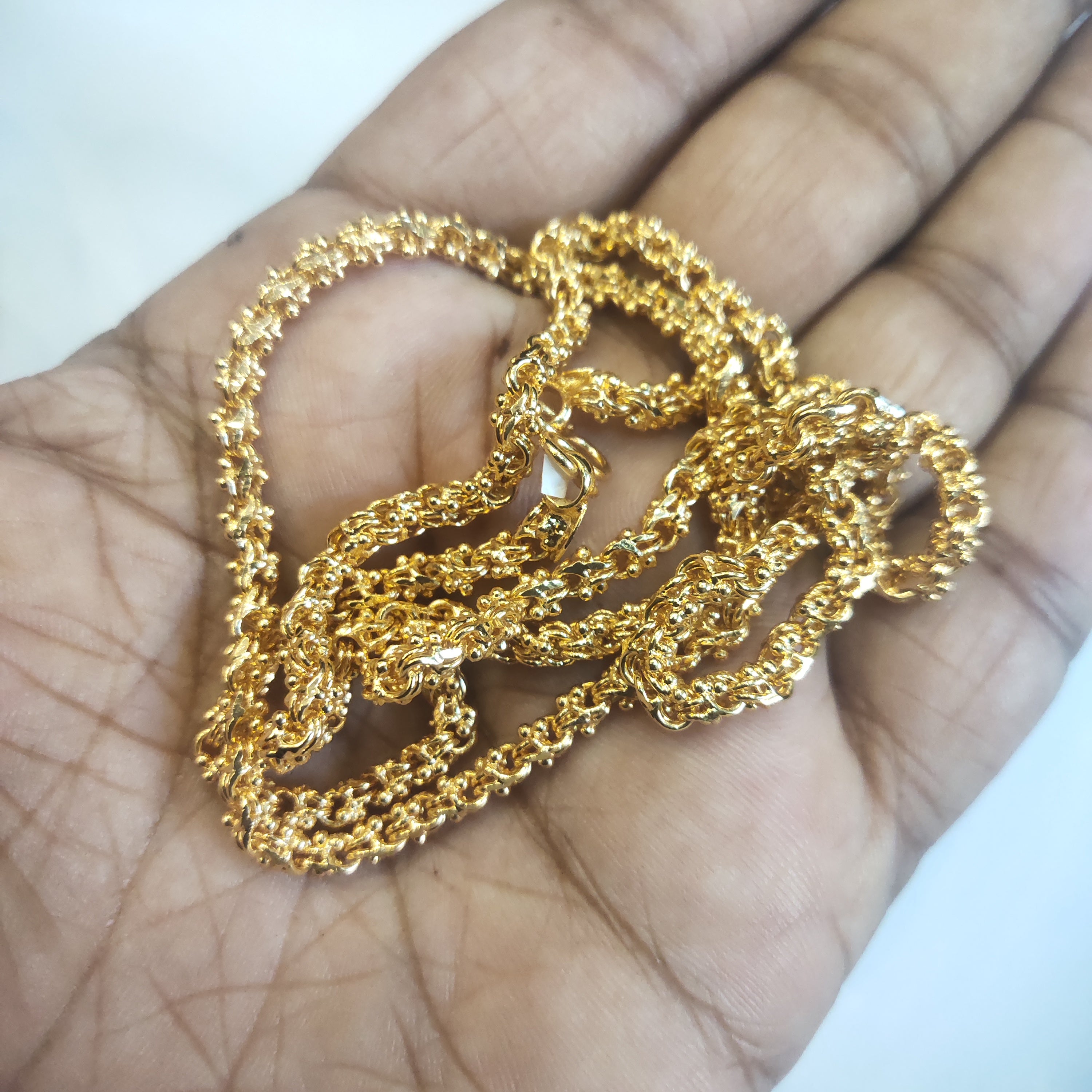 24K Gold Plated One Gram Chain for Women - 24 Inches | Delicate Pattern