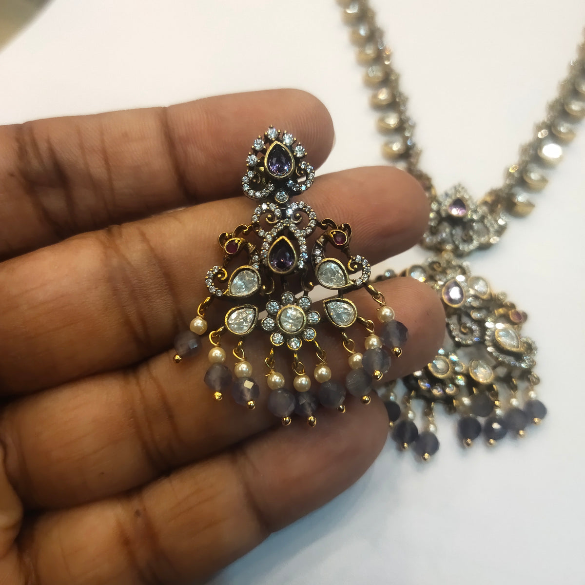 Asp Victorian Zircon Necklace Set