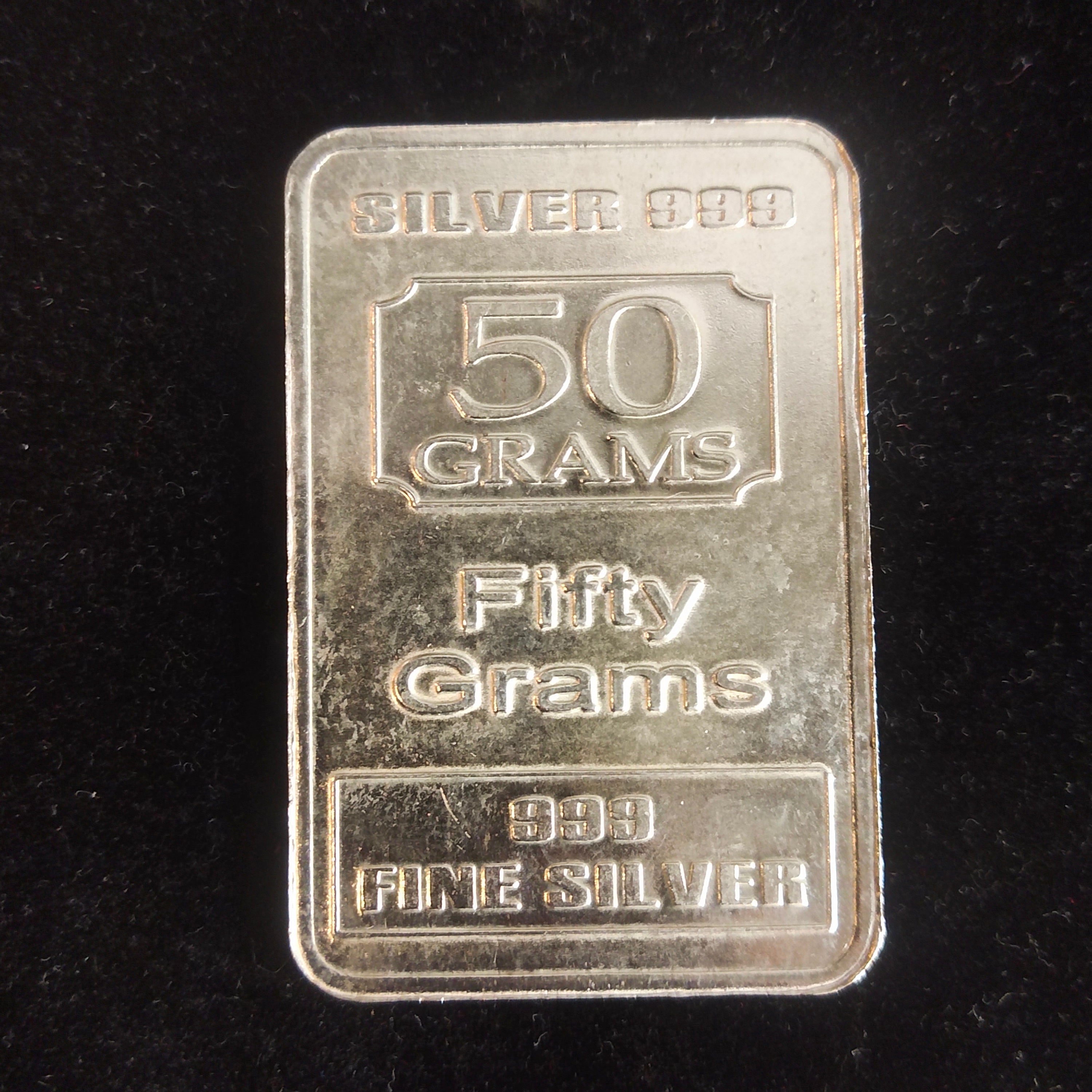Silver Bar 50g | 999 Fine Silver | Diamond Pattern