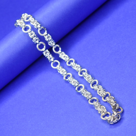 "Dapper Dudes: Elevate Your Style with a Pure Silver Super Hollow Chain for Men"