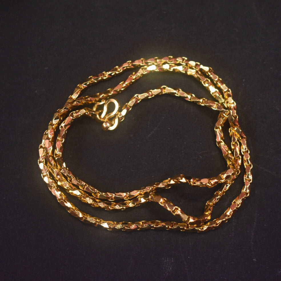 24 Inch Panchloha 2mm Bulb Chain - Anti-Tarnish Five Metal Unisex Necklace for Spiritual Wellness