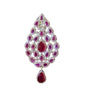 Red Zircon Diamond Brooch for Indian Groom Turban