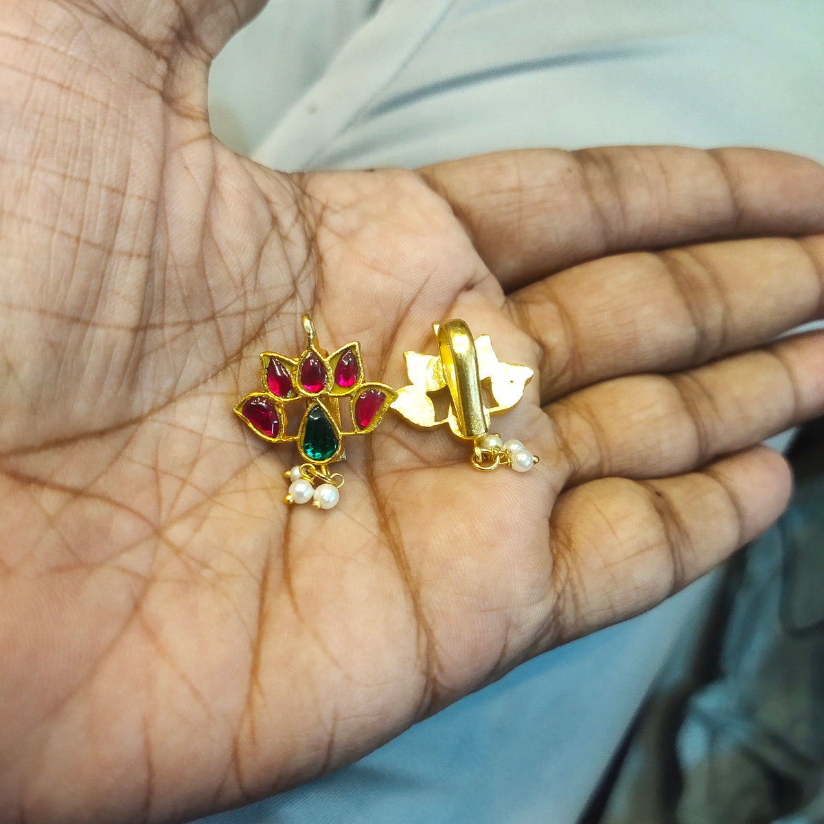 Traditional Pearl Bugadi Earrings - Maharashtrian Bridal Jewelry