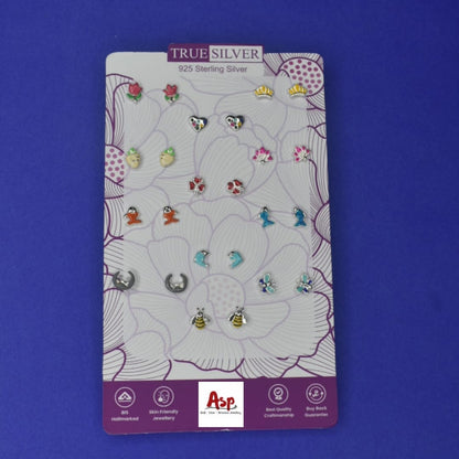 "Shine Bright: Adorable 92.5 Sterling Silver Earrings for Kids"