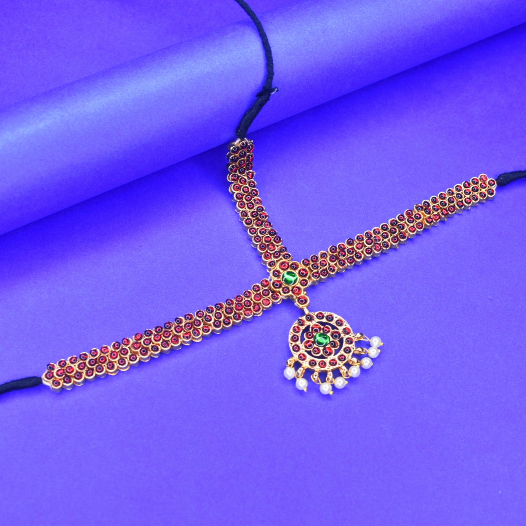 Classical Bharatanatyam Jewellery Set - 12 Piece Temple Dance Ornament Collection