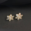 24K Gold Plated Zircon Stud Earrings - Brilliant Sparkle Design
