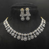 Luxe White Zircon Necklace & Earrings - Rhodium Gold
