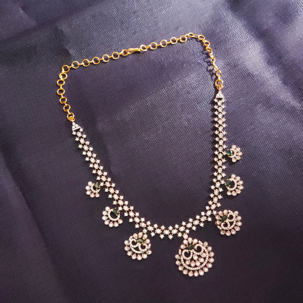 Sparkling American Diamond Necklace Set - Elegant Bridal Jewellery