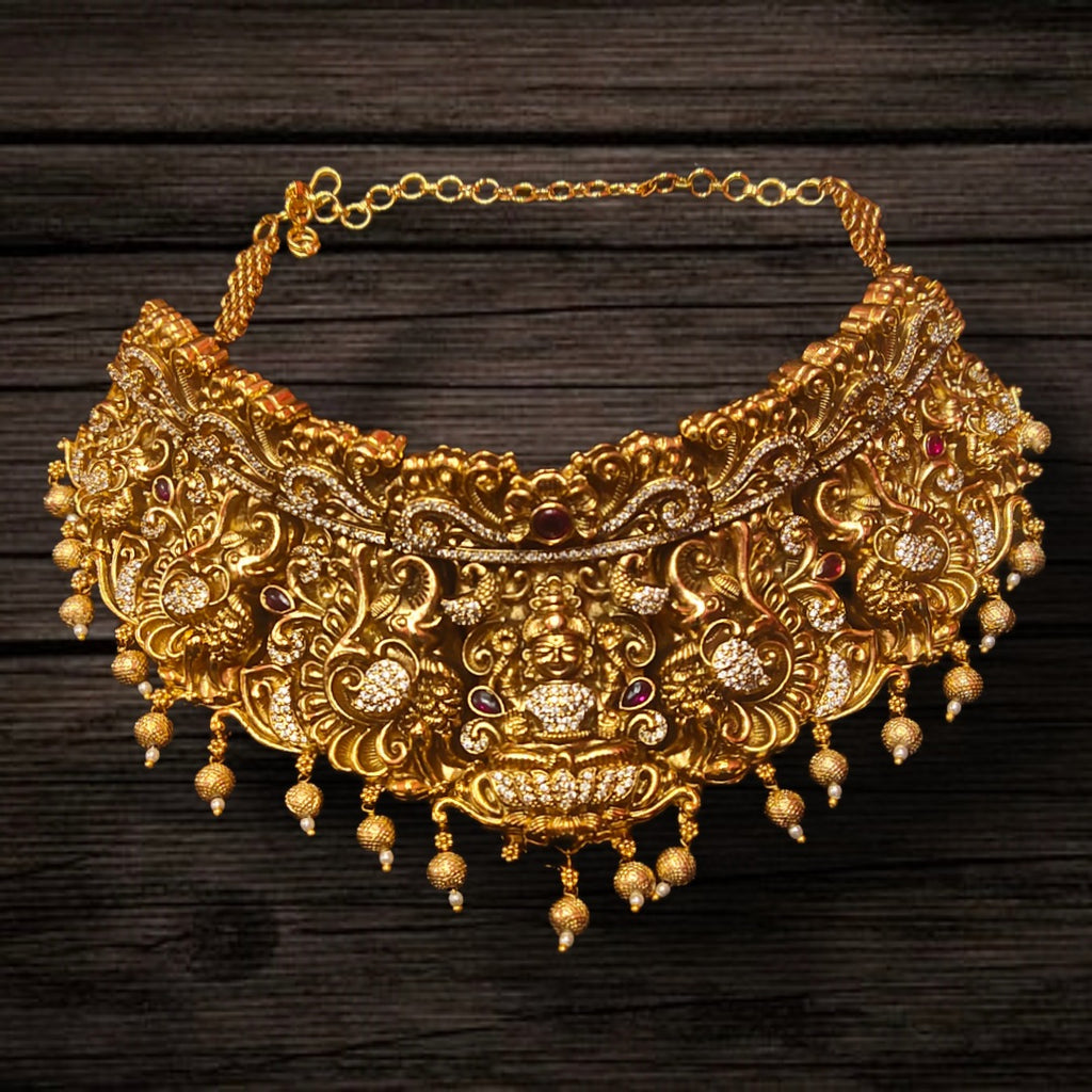 Grand Nagas Lakshmi Choker Set - 24K Gold Plated Statement Bridal Jewellery