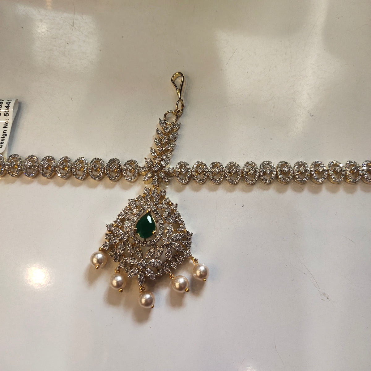 Rhodium Gold Plated Bridal Mathapatti - Traditional Indian Wedding Jewelry