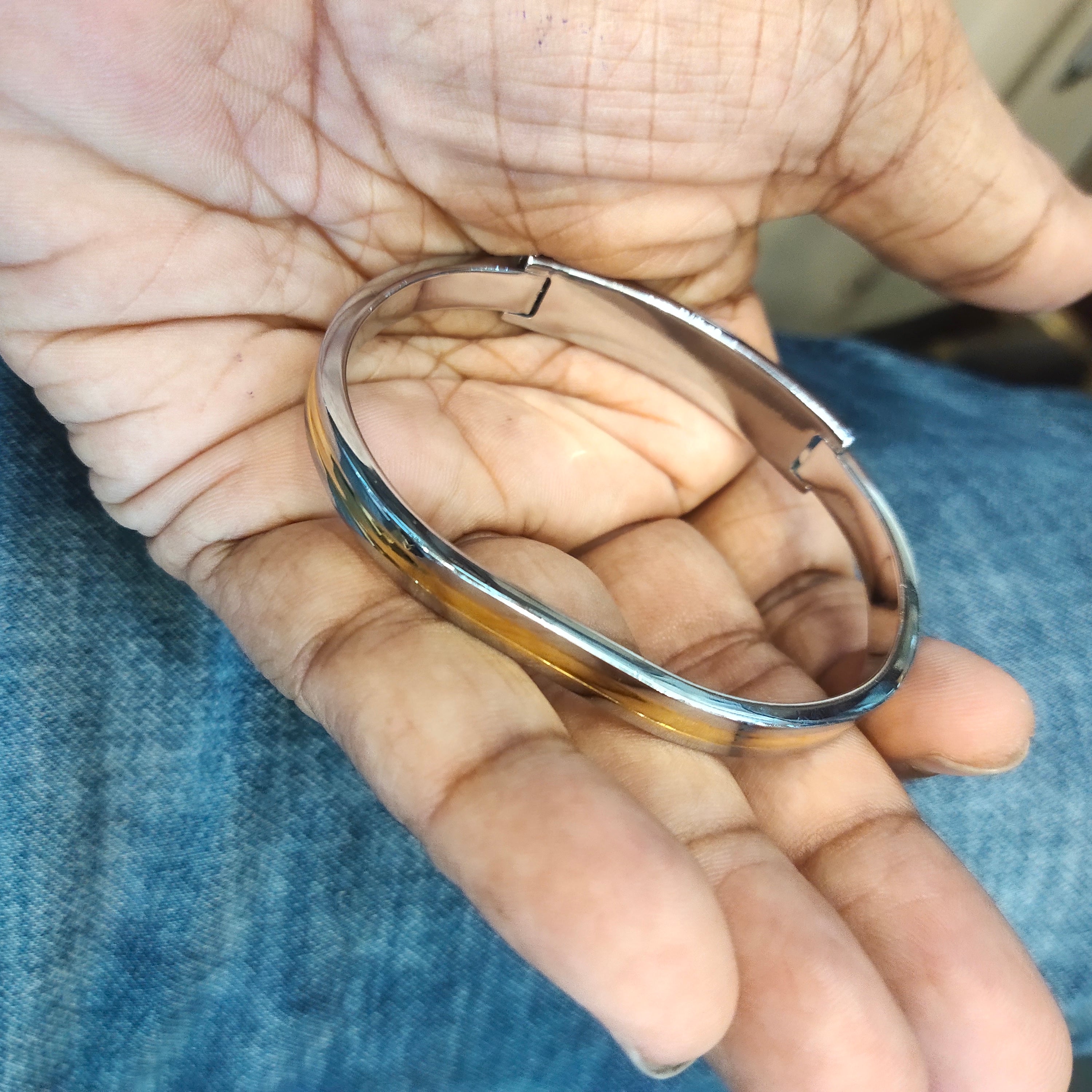 925 Silver Gold Filled Bangle Bracelet - Unisex