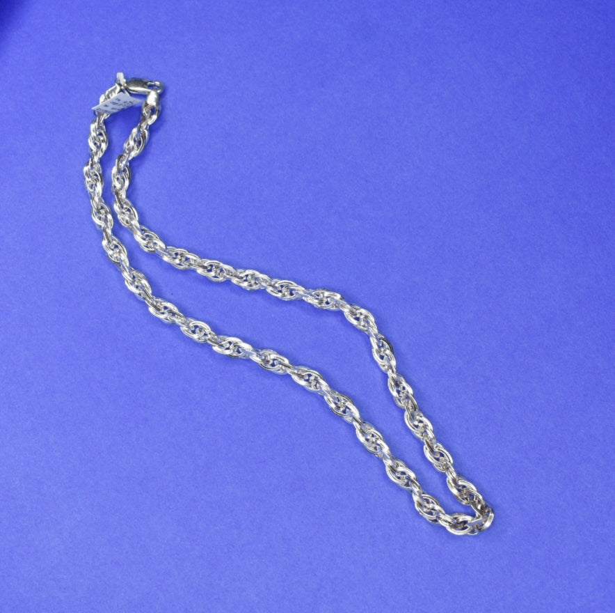 92.5 Sterling Silver Hollow Chain for Men - 20 Inch Lightweight Design (23g)