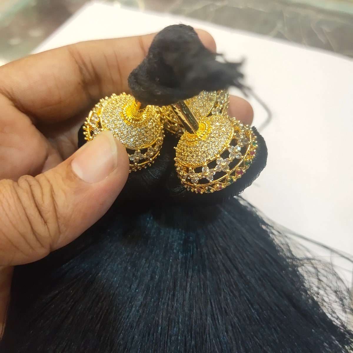 Asp Zircon Kunjalam - Kuppulu - Jada Gantallu - For Classical Dance Hair Extension