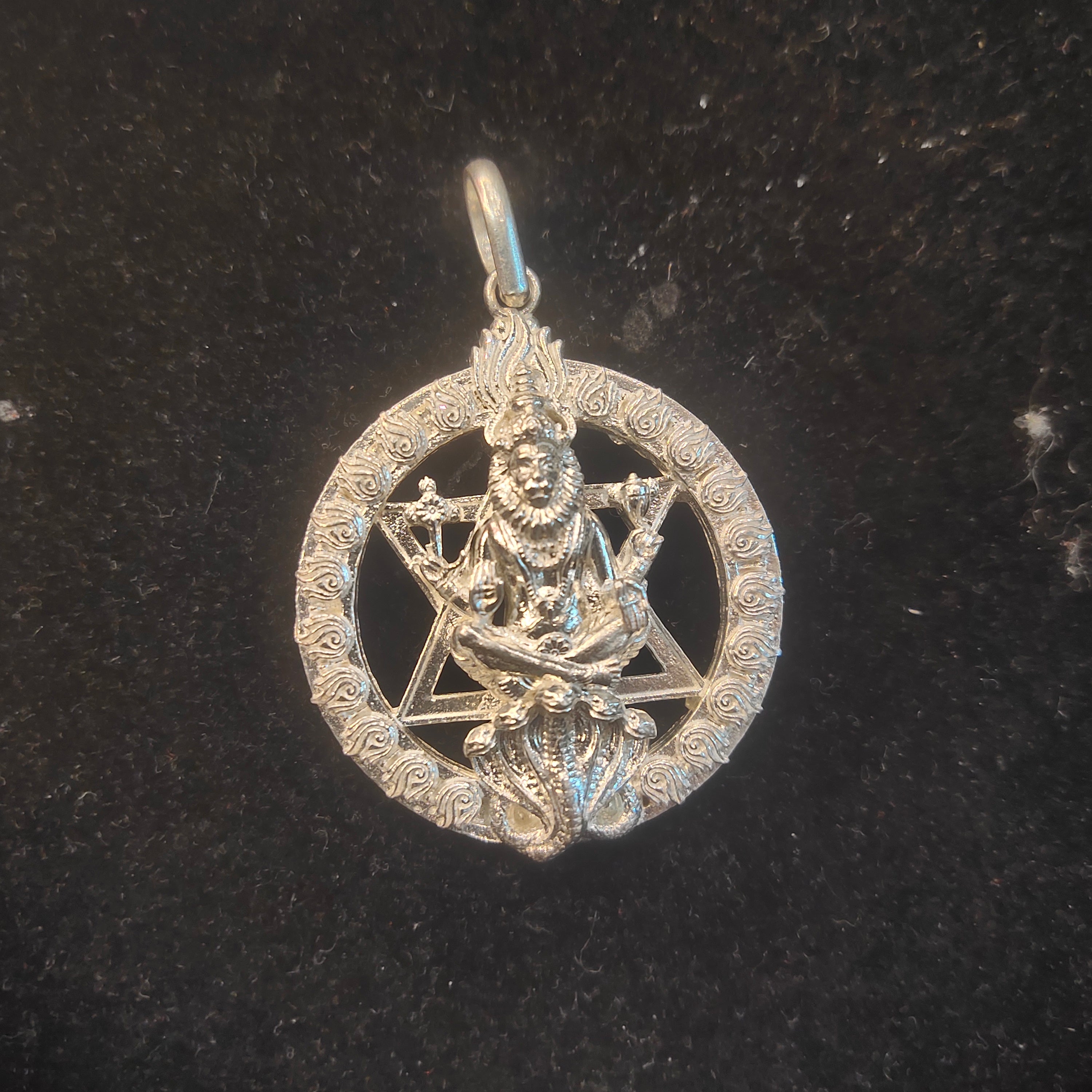 925 Sterling Silver Lord Narasimha Pendant Necklace | Spiritual Hindu Jewelry
