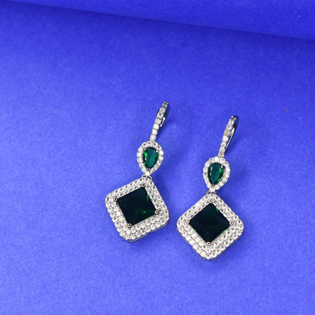 "Sparkle and Shine: Elevate Your Style with American Diamond Drop Earrings"