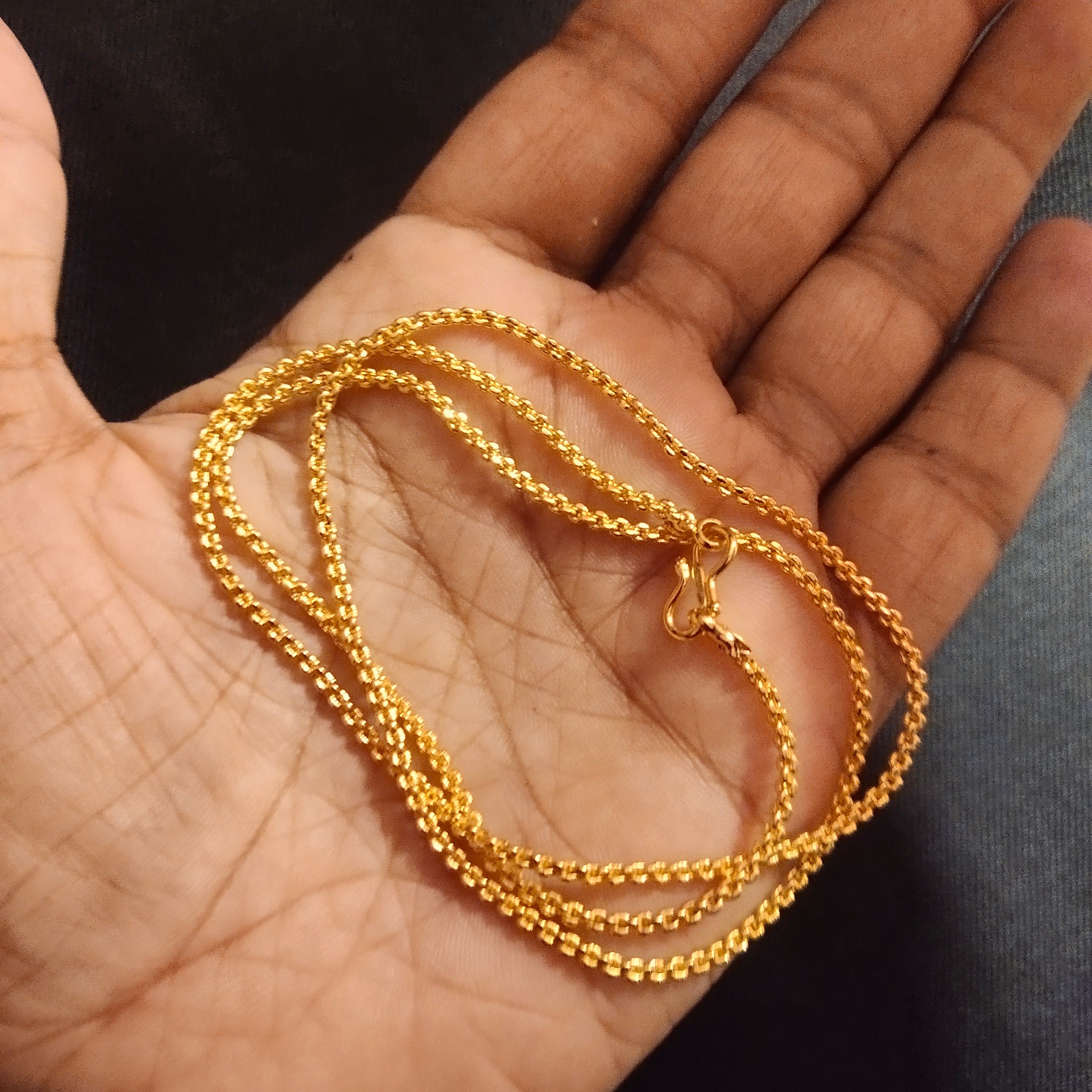 24 Inch Thin 24K Gold Plated Chain - Elegant Unisex Necklace for Everyday Wear