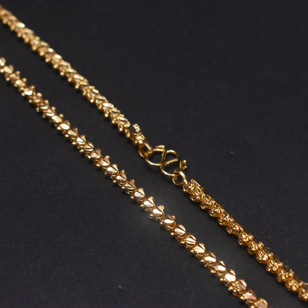 24K Gold Plated Chandramukhi Chain - 24 Inches