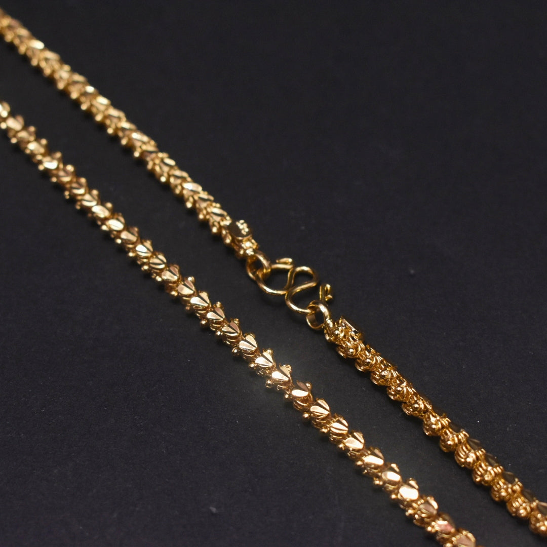 24K Gold Plated Chandramukhi Chain - 24 Inches