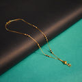 ASP 24k Gold Plated 18 Inches Simple black bead mangalsutra for office wear