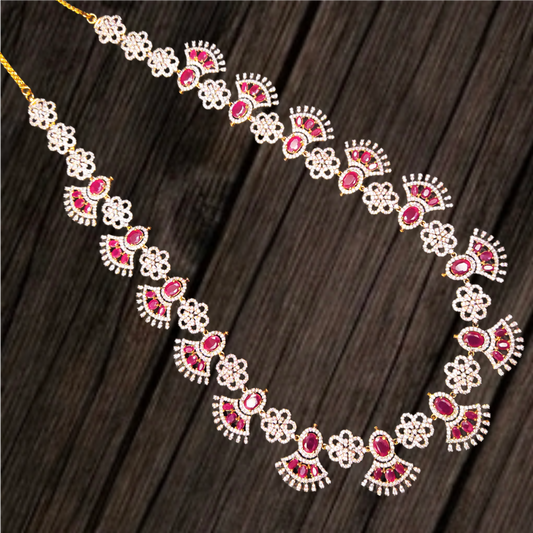 The Classy Ruby Haram Adorned with American Diamonds by ASP Fashion Jewellery