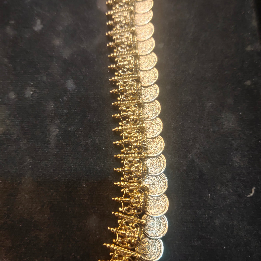 Antique Lakshmi Kasu Necklace - Traditional Temple Jewelry Haram