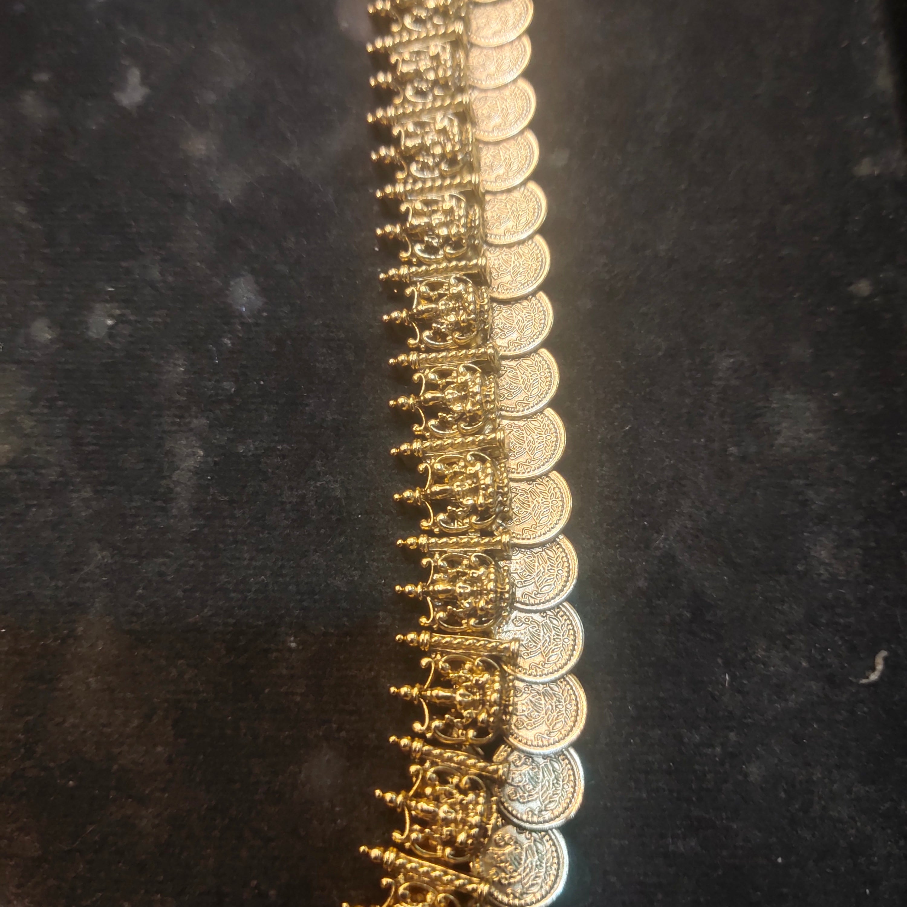 Antique Lakshmi Kasu Necklace - Traditional Temple Jewelry Haram