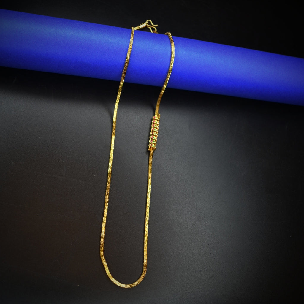 Elegant 24K Gold Plated Mugappu Chain - Premium South Indian Design