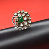 "Elegant Sparkle: Victorian Polki Emerald Finger Rings to Dazzle Your Look"