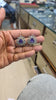 Mehndi Polish Amethyst Triangle Stud Earrings