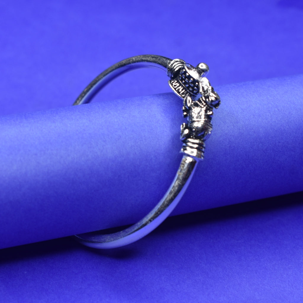 Asp Handcrafted Oxidized Silver Shivlingam and Nandi Kada for Men