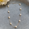 Asp Real Pearls White Alloy Chain Necklace