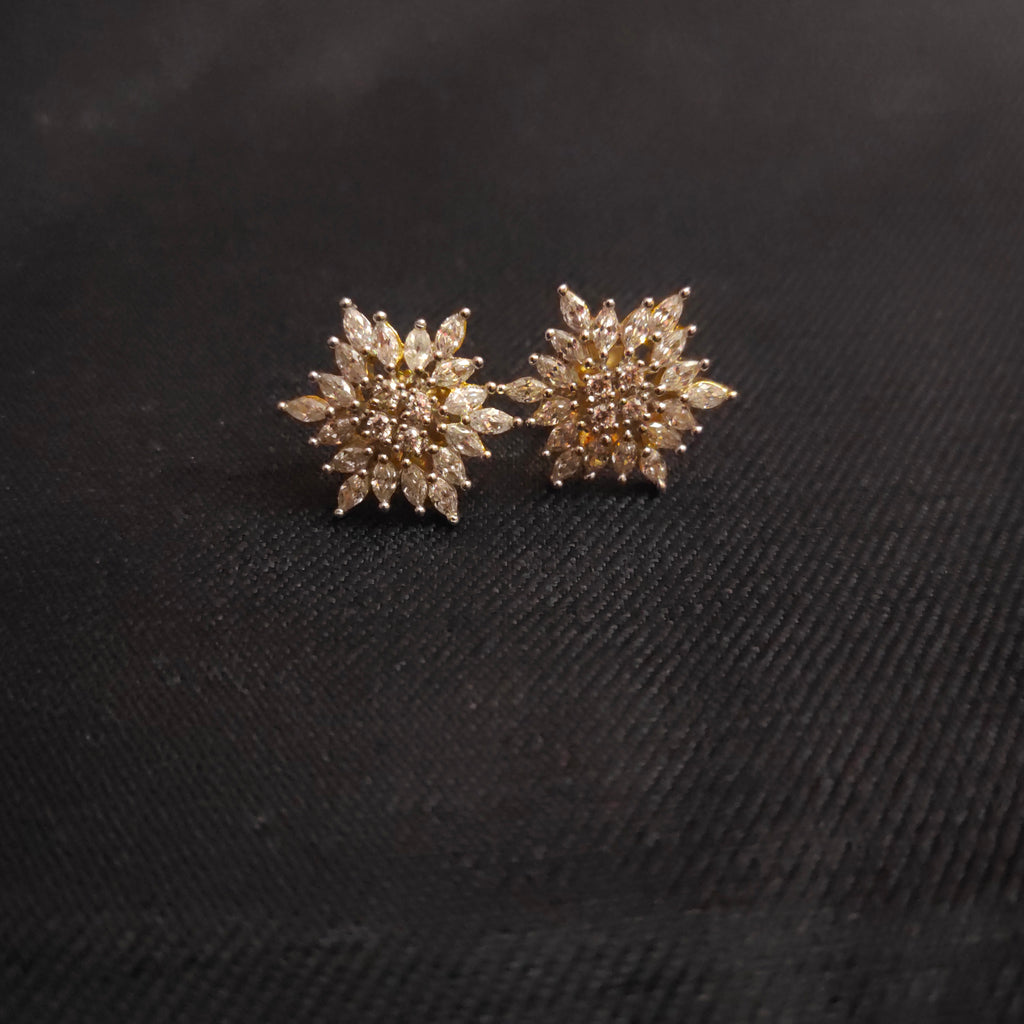 Classy American Diamond Stud Earrings - Dazzling Elegant Design