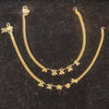 Panchaloha Gold Anklet with Pearl & Black Bead Charms | 10 Inch Payal