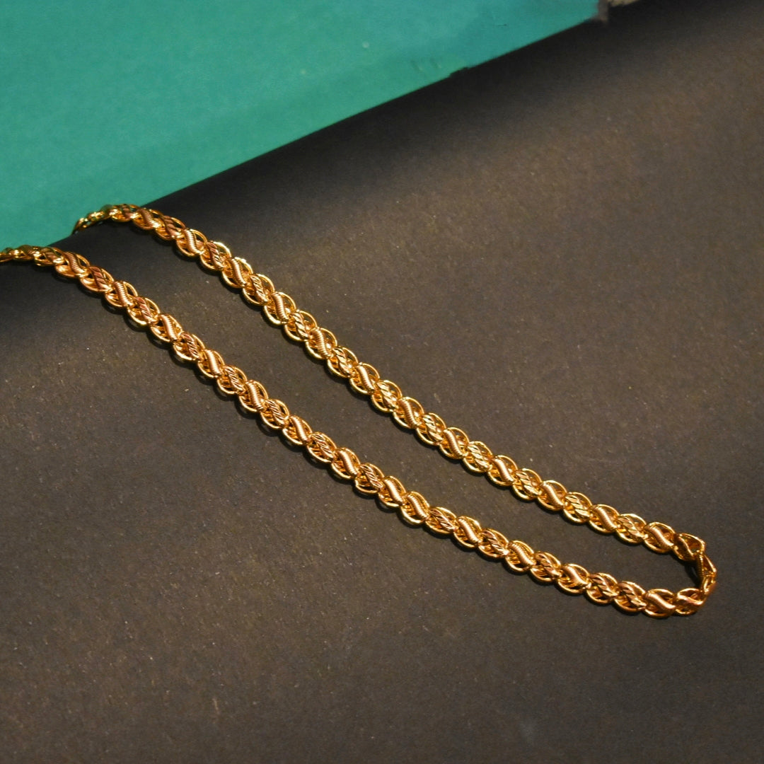 "Dapper Durability: Elevate Your Style with the Asp 24K Gold-Plated 24-Inch Chain for Men"