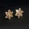 24K Gold Plated Zircon Stud Earrings - Brilliant Sparkle Design