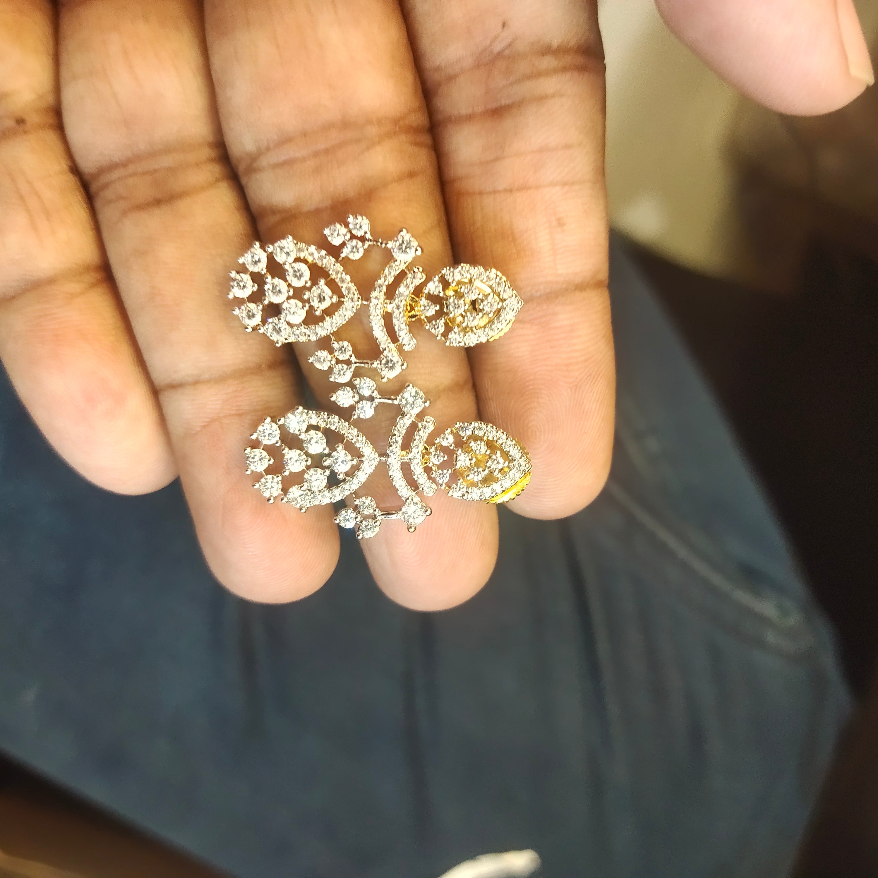 Rhodium-Gold White Zircon Necklace Set - Premium Quality