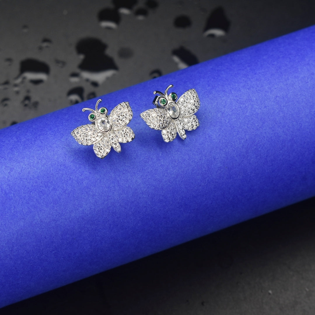 "Shine Bright Like a Butterfly: 92.5 Silver Earrings for a Fluttery Look!"