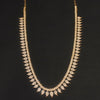 24K Gold Plated Zircon Long Necklace Set - South Indian Traditional Design